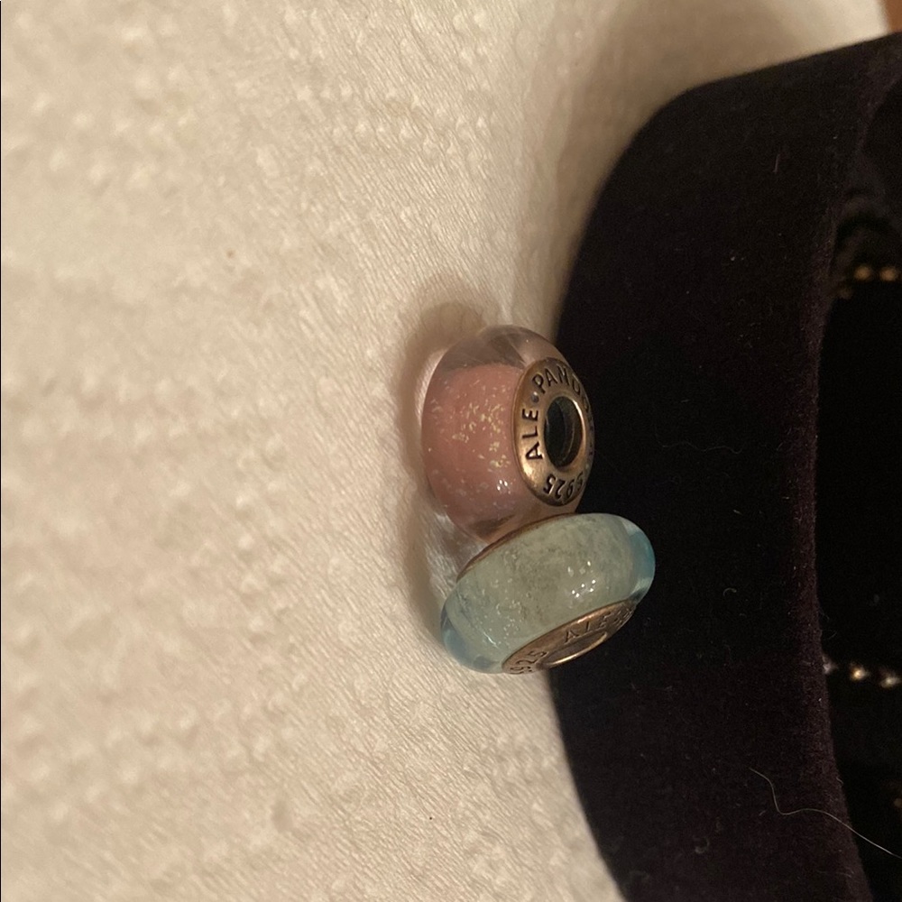 Pandora Pink and Blue Charm Beads